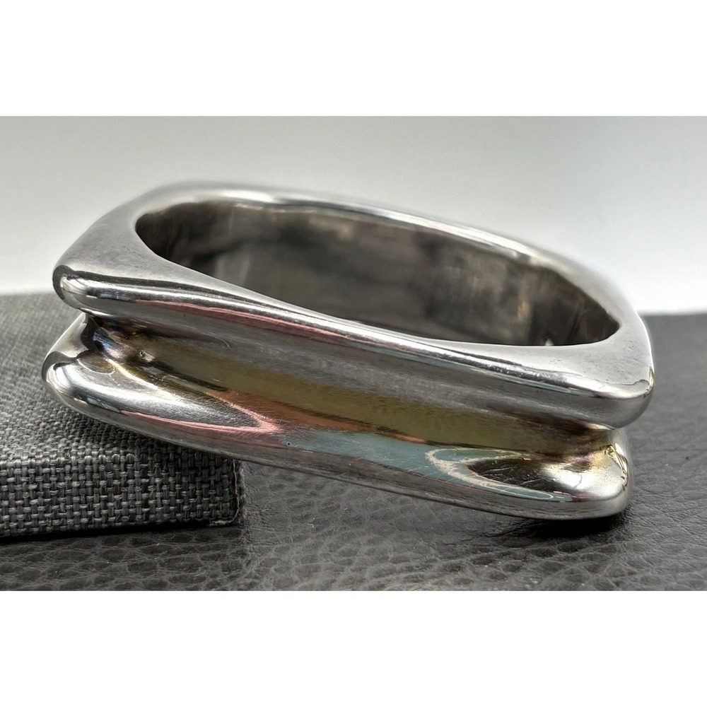 VTG David Varsano Sterling Silver 925 Modernist 8" Bangle Bracelet 47g READ